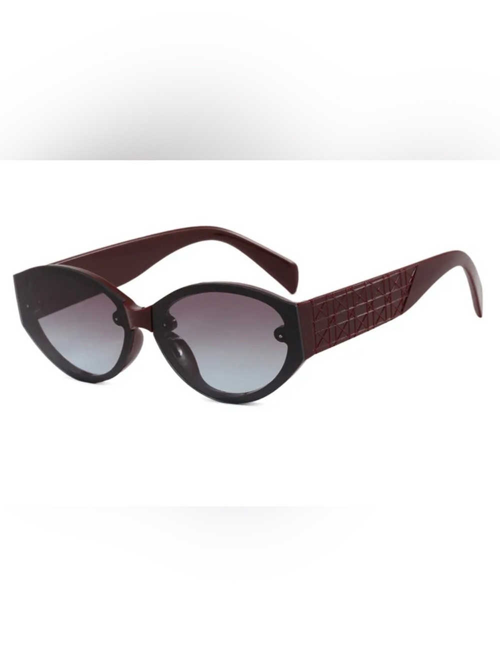 Women’s Burgundy Fashion Sunglasses - Stylish Oversized Frame